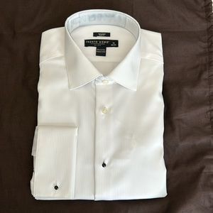 Pronto Uomo long sleeve white striped dress shirt